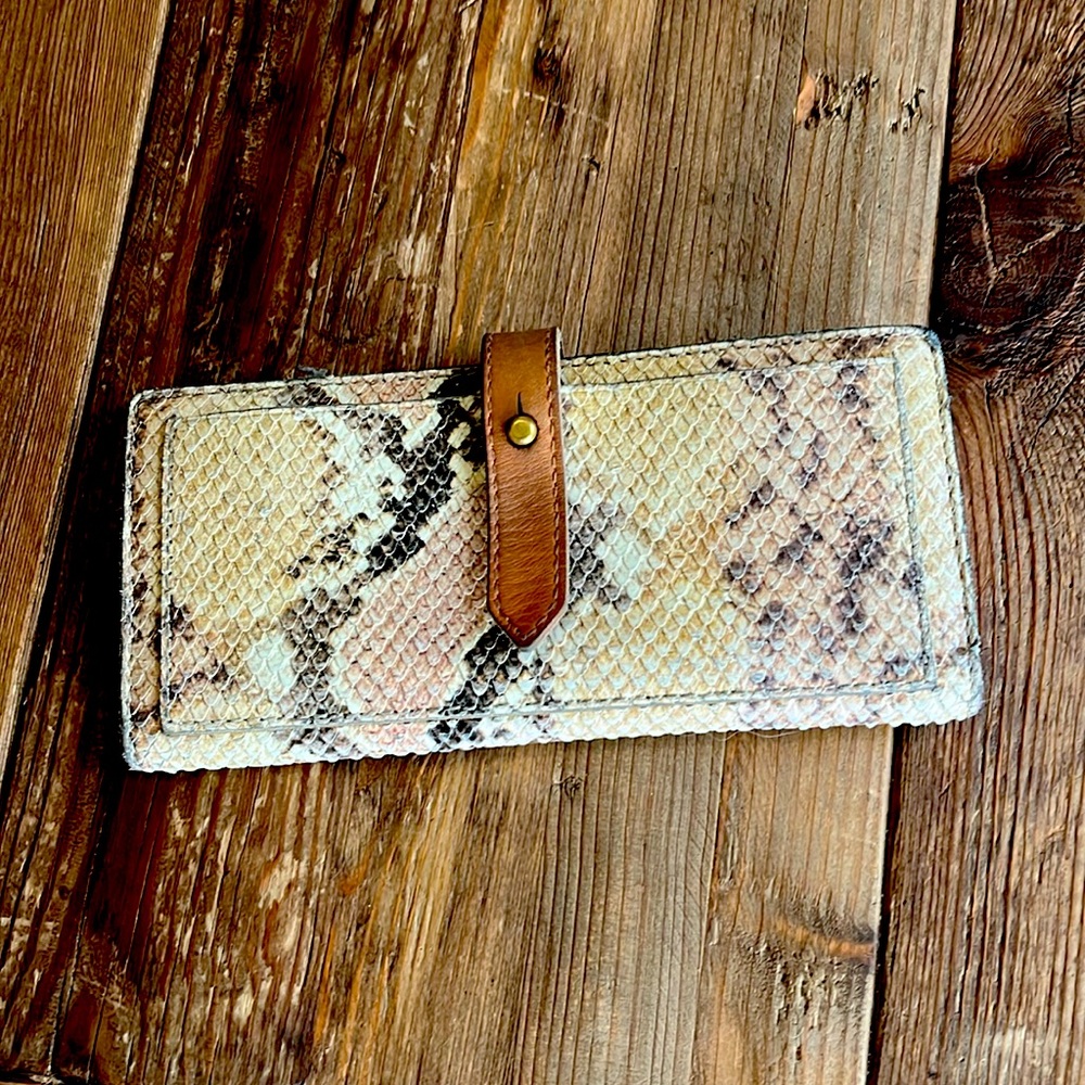 Madewell The Post Snakeskin and Leather Multicolor Wallet